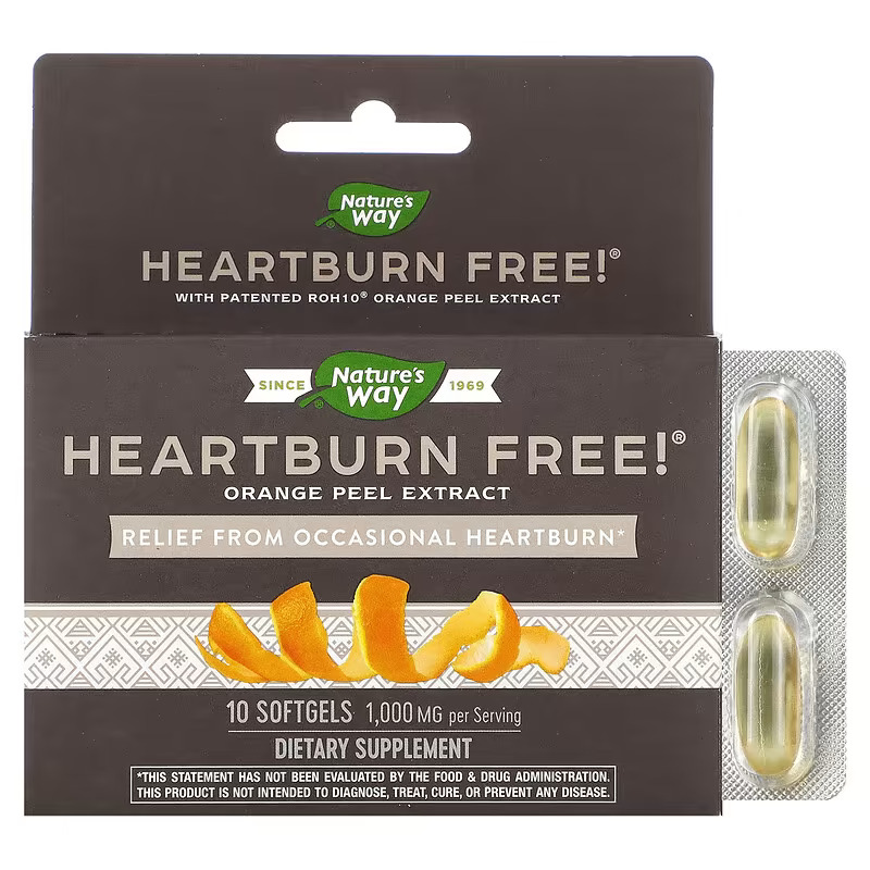 Natures Way Heartburn Free 1000 Mg 10 Softgels