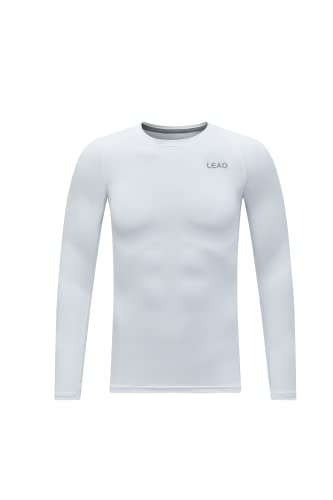 LEAO Youth Boys Compression Shirt Long Sleeve Fleece Quick Dry Sports  Baselayer Soccer Baseball Basketball Undershirt