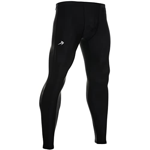 CompressionZ Men's Compression Pants Base Layer Running Tights Mens  Leggings for Sports Black Large