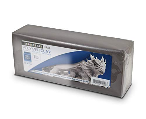 Sargent Art Polymer Gray Baking Clay 1 pound block Easy to Use and Soften  Safe 