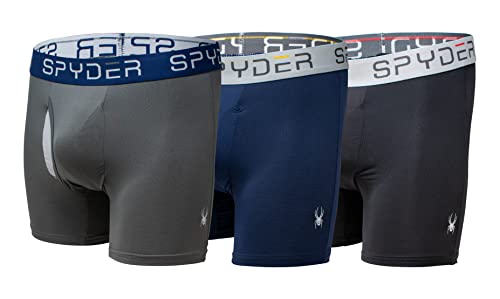 Spyder Mens Boxer Briefs Performance Sports Compression Shorts