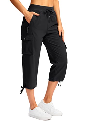 Soothfeel Women's Cargo Capris Pants with 6 Pockets Lightweight Quick Dry  Travel Hiking Summer Pants for