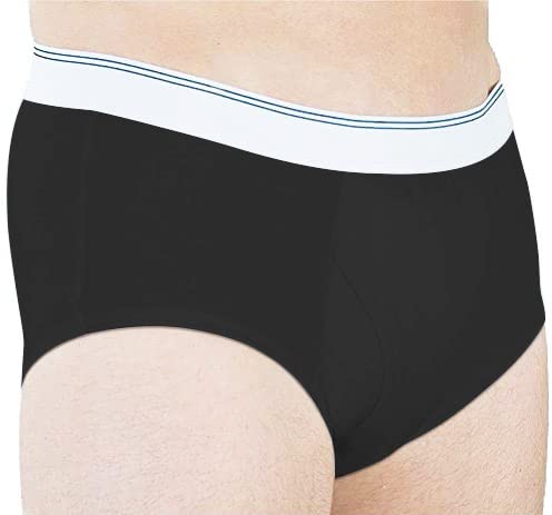 Incontinence Underwear for Men Carer 3-Pack Men's Urinary Incontinence  Briefs Washable Reusable Underwear, Leak Protection,Comfort, Built in  Cotton Pad, Incontinence Underwear Black-3pcs 2X-Large