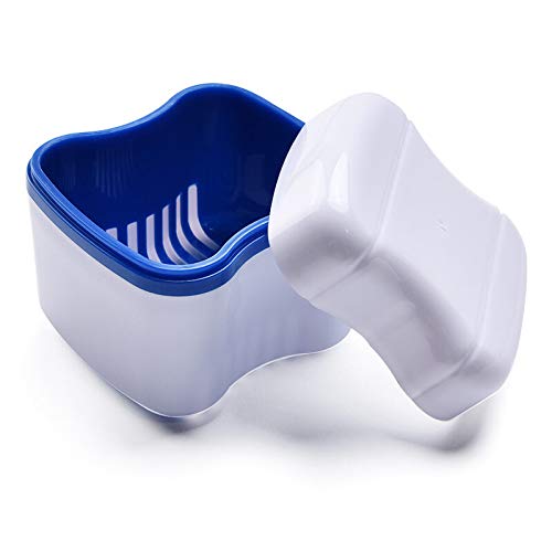 Folca Denture box doublelayer portable storage box Denture Bath Cases