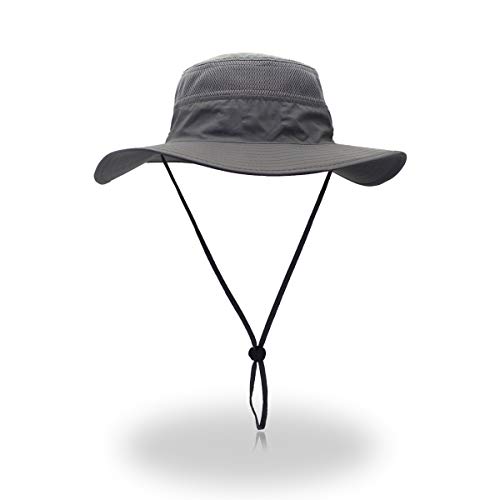 EONPOW Fishing Hats Windproof UPF50+ UV Protection Bucket Beach Mesh Sun Hat  56-61cm Dark Gray