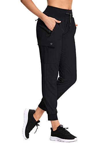 Women's Hiking Cargo Pants, Lightweight Sports Pants With Multi-Pockets,  Zippered Quick Dry UPF 50+ Tapered Joggers