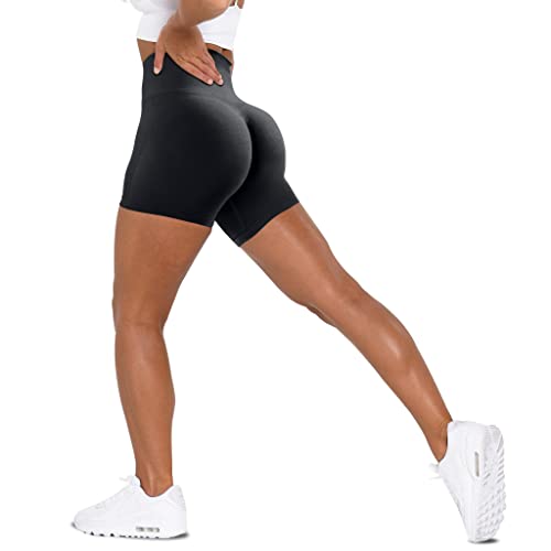 Unthewe Workout Butt Lifting Shorts for Women High Waisted Seamless Gym  Yoga Booty Shorts Scrunch Black