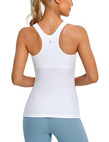 Womens High Neck Workout Tank Tops - With Built-in Shelf Bra Racerback  Athletic Sports Shirt (m)