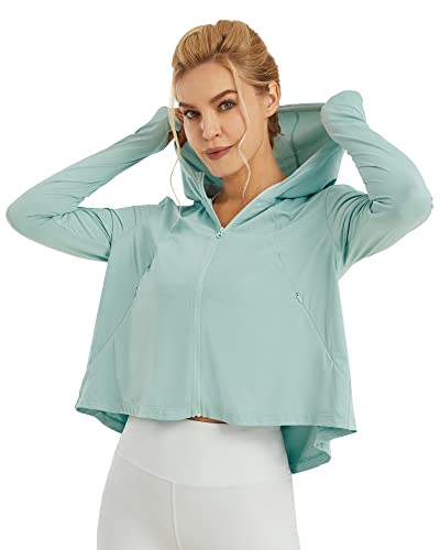 G4Free Women's UV Protection Jacket SPF Long Sleeve UPF 50+ Hiking Cropped  Sun Shirt Quick