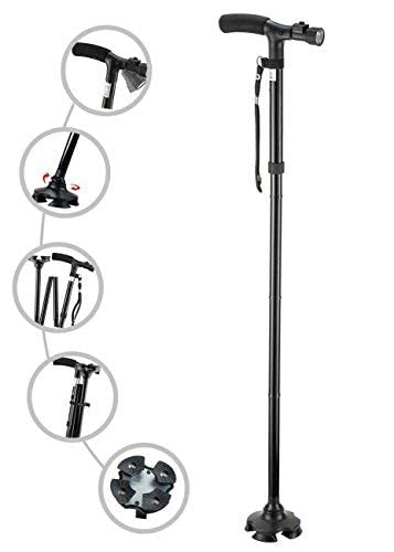 Folding Cane with Led Light, Adjustable Canes and Walking Sticks for Men  and Women, Walking Cane