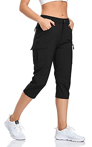 GymBrave Women's Hiking Cargo Pants Quick Dry Outdoor Camping Capris Water  Resistant UPF 50 with Zipper