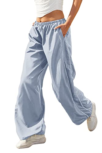 FEMEA Women Solid Wide Leg Track Pants (Sky, XL) : Amazon.in: Clothing &  Accessories