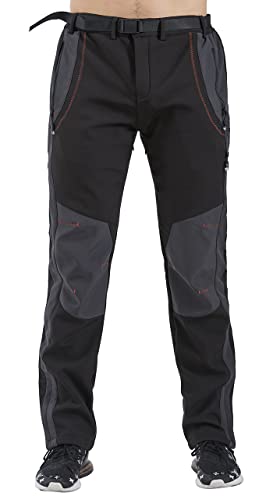  Gash Hao Mens Snow Ski Waterproof Softshell Snowboard Pants  Outdoor Hiking Fleece Lined Zipper Bottom Leg (180navy, 30W x 28L) :  Clothing, Shoes & Jewelry
