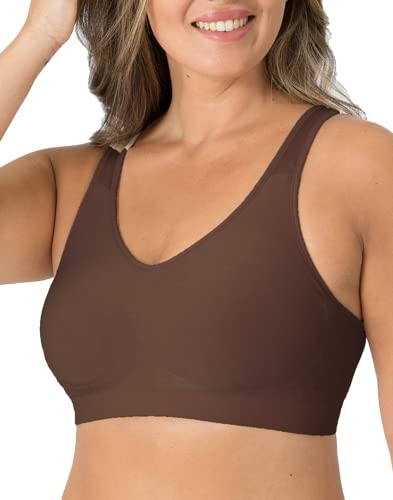 Shapermint Compression Wirefree High Support Bra for Women Small to Plus  Size Everyday Wear, Exercise and Offers Back Support Large Chocolate