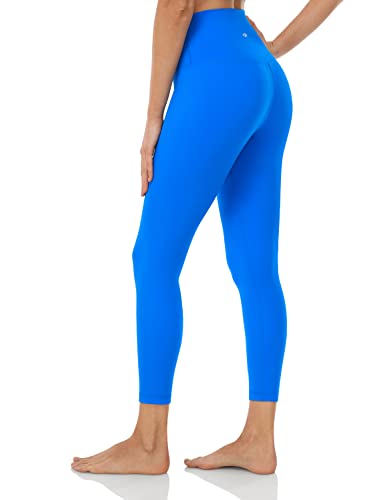 HeyNuts Pure&Plain 7/8 Athletic Leggings for Women, Buttery Soft Tummy  Control Workout Pants 25'' Small Poolside Blue_25