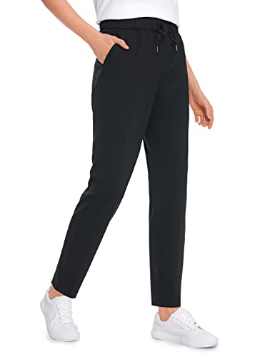 CRZ YOGA Womens 4-Way Stretch Casual Golf Pants Tall 29 - Sweatpants  Travel Lounge Outdoor Workout Athletic Pockets Trousers 29 inches Large  Black