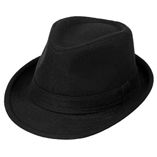 Simplicity Unisex Timelessly Classic Manhattan Fedora Hat Black