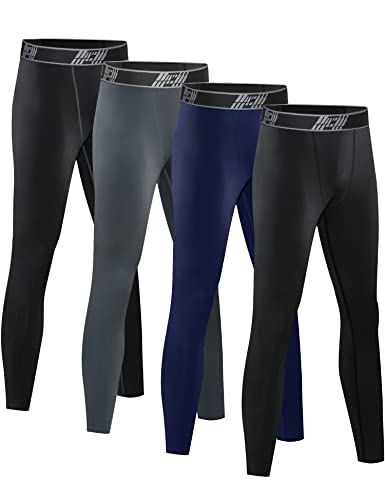 HOPLYNN 4 Pack Youth Boy s Compression Pants Leggings Tights