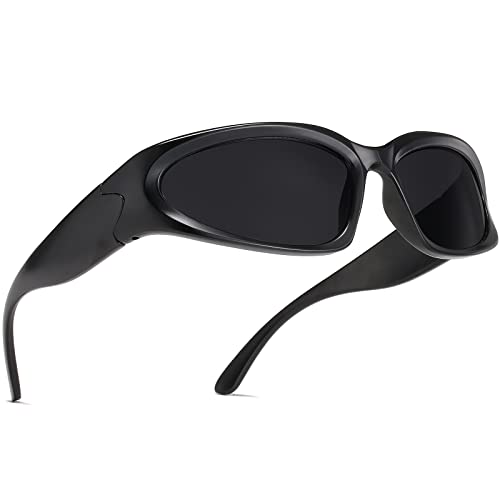 AIEYEZO Wrap Around Sports Sunglasses for Men Women Fashion Oval