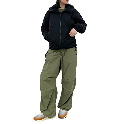 Y2k High Street Cargo Pants Women Green Big Pocket Slim Female