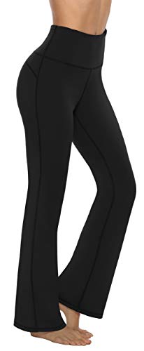  2 Back Pockets,Extra Tall Womens Bootcut Yoga Pants Flare  Workout Pants,37,Black,Size XS
