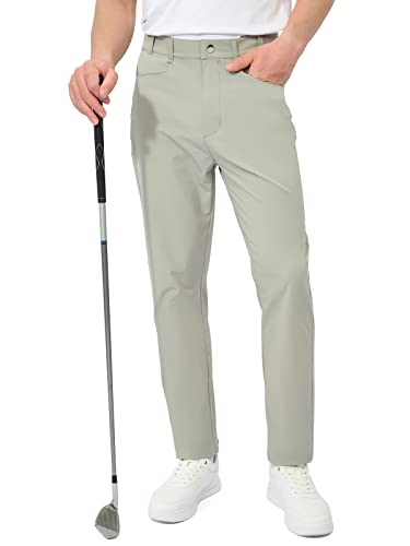 Men's Stretch Golf Pants Slim Fit Quick Dry Pants - Light Grey / S