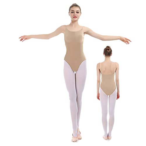 iMucci Professional Women and Girl Seamless Nude Camisole Leotard