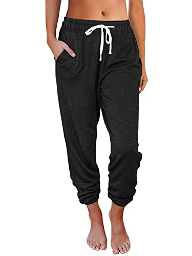 AUTOMET Baggy Sweatpants for Women with Pockets-Lounge Womens Pajams Pants-Womens  Running Joggers Fall Clothes Outfits 2022 Black X-Large
