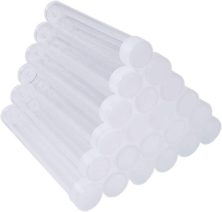 PH PandaHall 100pcs Clear Plastic Tube Bead Containers Transparent Plastic  Small Empty Storage Tubes Bead Container Set Organizers Boxes with Lid 15ml  (75x13mm /2.9x0.5 ) 0.51x2.95-100pcs Clear-0.51x2.95