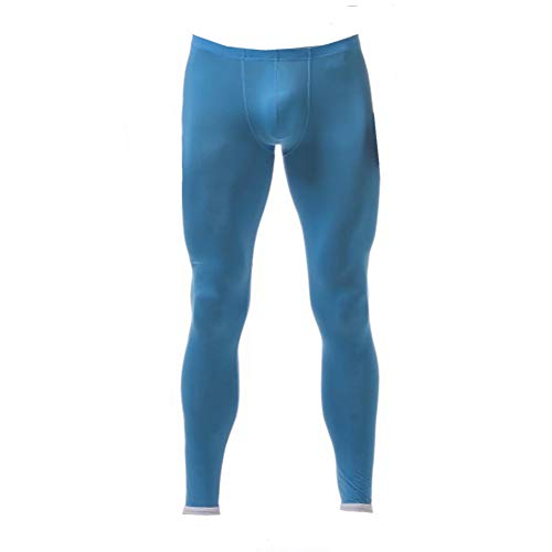 Mens Long Johns Underwear Soft Ice Silk Elastic Sports Legging