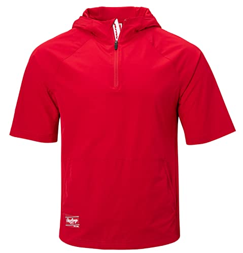 Rawlings Color Sync Adult Men's Short Sleeve Cage Jacket Large Red