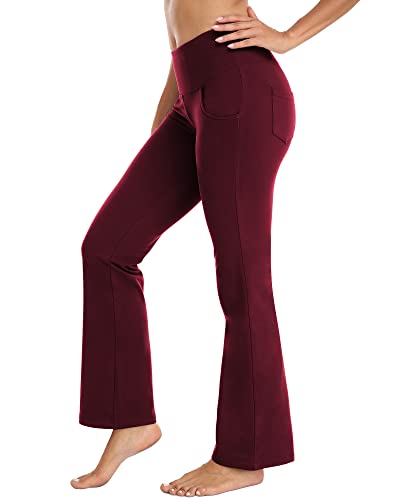 Bootcut Yoga Pants with Pockets for Women High Waist,Gym Workout