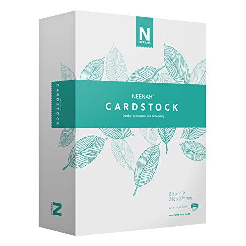 Neenah Premium Cardstock, 8.5 x 11, 65 lb/176 gsm & Neenah Cardstock,  8.5 x 11, 90 lb/163 gsm, White & Exact Index Cardstock, 8.5 x 11, 90  lb