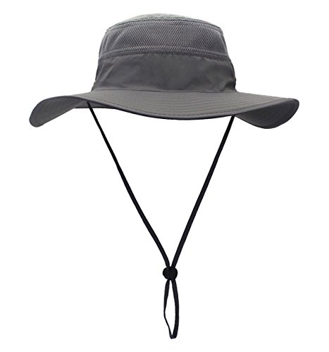 Home Prefer Men's Sun Hat UPF 50+ Wide Brim Bucket Hat Windproof Fishing  Hats Dark