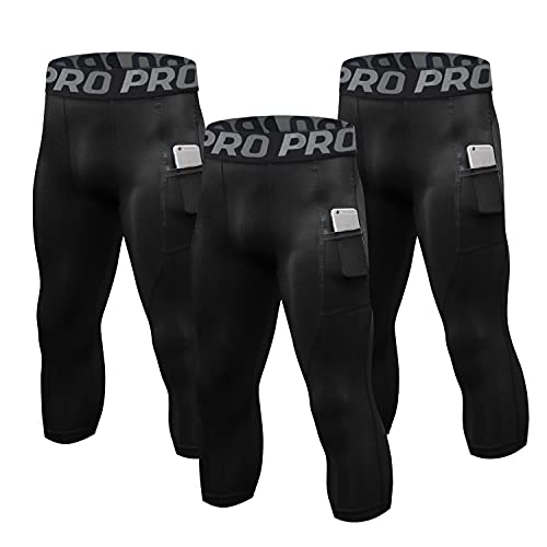 Boys Nike pro spandex 3/4 Running Compression Tights Medium Black