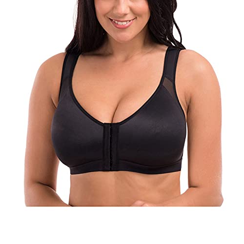 Posture Corrector Bra for Women Front Closure Wirefree Back Support Bras  with Adjustable Straps Workout Bra B Small