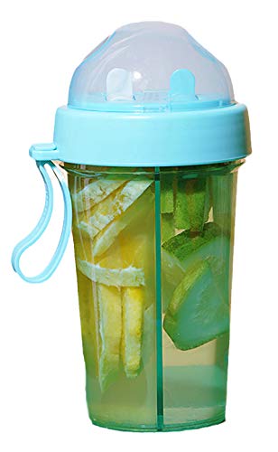 Portable Double Straw Independent Drink 2-in-1 Leak-Proof Kid Cup  Children's Cup Double-Sided
