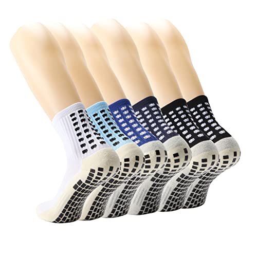 MEIANJU Men's Soccer Socks Anti Slip Non Slip Grip Pads for Football  Basketball Sports Grip Socks