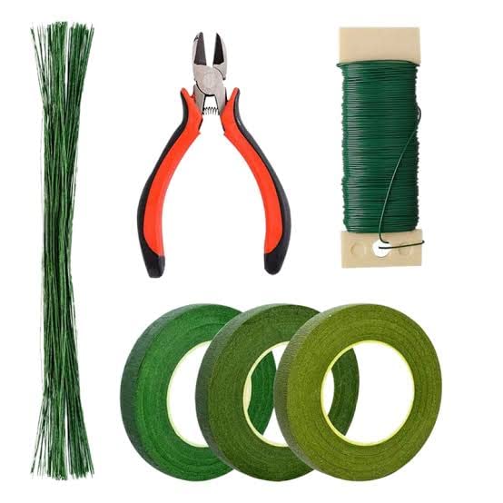 Kollase Floral Arrangement Kit, Florist Supplies, with Paper Floral Tape 26  Gauge Flower Wire Stems 22 Gauge Flexible Paddle Wire, Wire Cutter, Floral