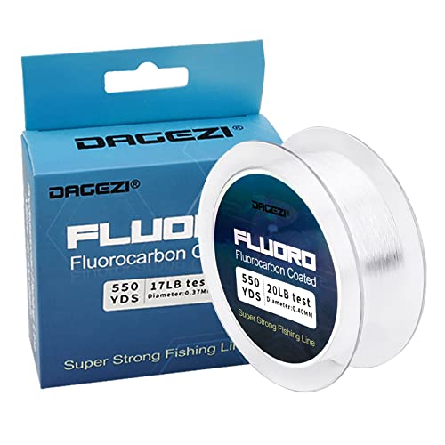 DAGEZI Fluorocarbon Coated Fishing Line 300yds / 550yds Faster Sinking  Abrasion Resistant Invisible Super Strong Fishing Line 550.0 Yards  25lb(11.33kg)-0.45mm