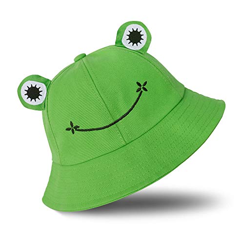 SAOROPEB Frog Hat for Adult Teens, Cute Frog Bucket Hat, Cotton Bucket Hat  Funny Hat Fisherman
