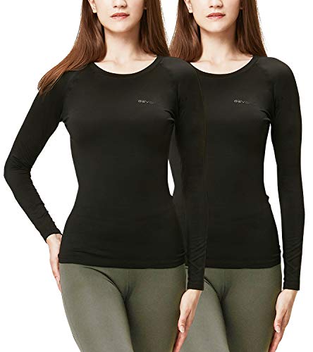 DEVOPS Women's 2 Pack Thermal Long Sleeve Shirts Compression
