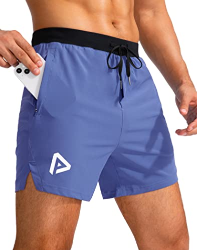 Pinkbomb Men's 2 in 1 Running Shorts with Phone Pocket 5 Inch