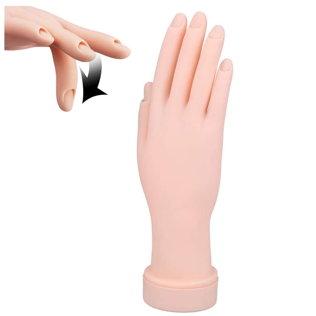 Practice Hand for Acrylic Nail, Fake Hand for Nails Practice, Flexible  Movable Fake Hand Manicure Practice Tool, Nail Art Training Practice