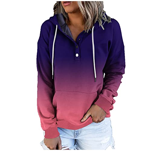 Womens Hoodies Pullover Fall Fashion Tops Graphic Loose Fitting Sweatshirts  Button Down Long Sleeve Shirts with