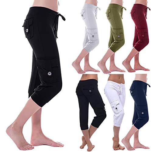 Hvyesh Capri Leggings for Women High Wasit Stretch Casual Capris