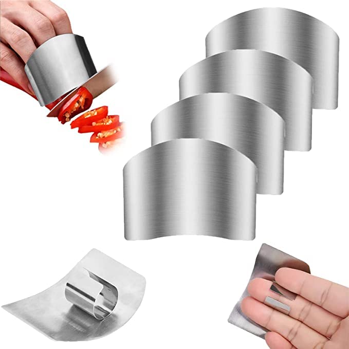 Finetaur Finger Guards for Cutting, Stainless Steel Finger Guard, Finger  Cutting Guard, Multifunctional Anti-Cut Finger Protectors for Dicing and  Slicin (5pcs) B