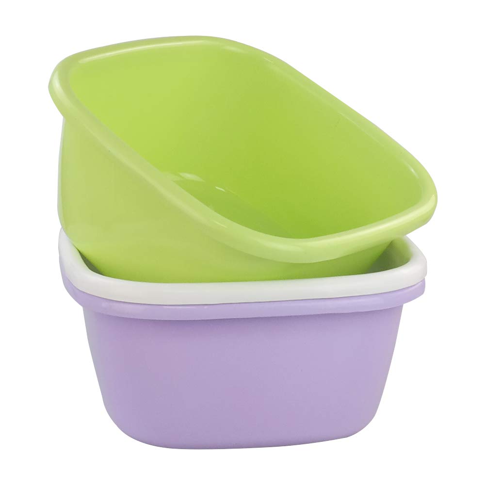 Jandson 16 Quart Plastic Basin Tub, Colorful Dish Pan, 3 Packs