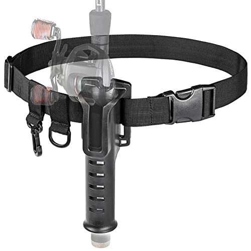 Fishing Rod Holder Belt - Adjustable Waist Wading Belts for Men with Portable  Pole Inserter for Spinning