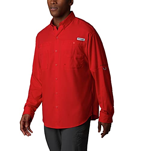 Columbia Men's Standard PFG Tamiami II UPF 40 Long Sleeve Fishing Shirt,  Red Spark, Medium